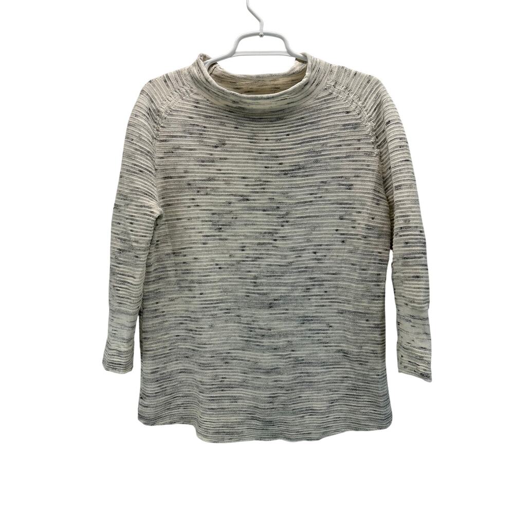 Inhabit Gray Speckled Space Dye Knit Tutleneck Cotton Med lagenlook